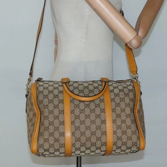 GUCCI GG Canvas Hand Bag 2way Beige Gold - Picture 1 of 15